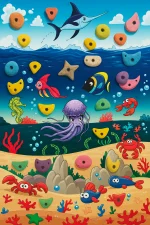 دیوار صخره نوردی کودک مدل دریا