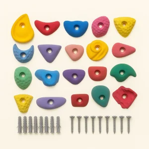 گیره صخره نوردی  کودک و نوجوان ۲۰ عددی (همراه با اتصالات) 